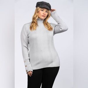 Rib Stitch Pullover Plus Size Sweater